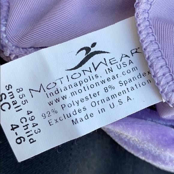 Purple sparkle leotard with attached tulle skirt - Picture 5 of 5